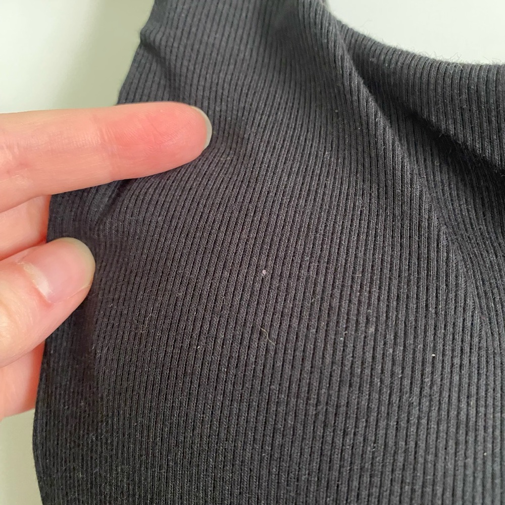 OGL Black Ribbed Padded Tank Top - Picture 2 of 5